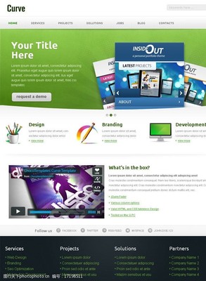 清新企業網站模板圖片素材